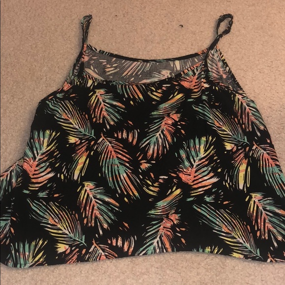 Tropical Spaghetti Strap Flowy Tank Top - Picture 3 of 3